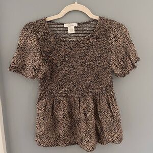 (3 for 15) Cheetah print peplum top / size s